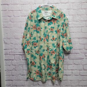 KingSize Hawaiian Button Shirt Big Tall 3X‎ Cotton Tropical Lightweight Travel